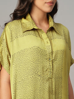 Women's Mustard Modal Viscose Boxy Fit Dress