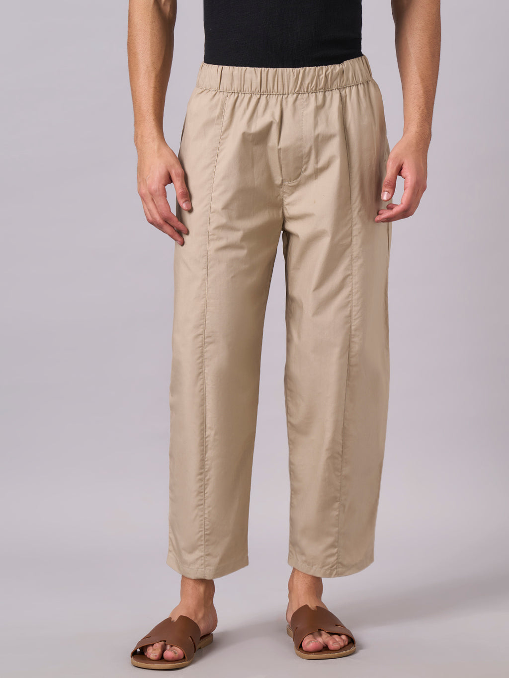Men's Khaki 100% Cotton Loose Fit Pant