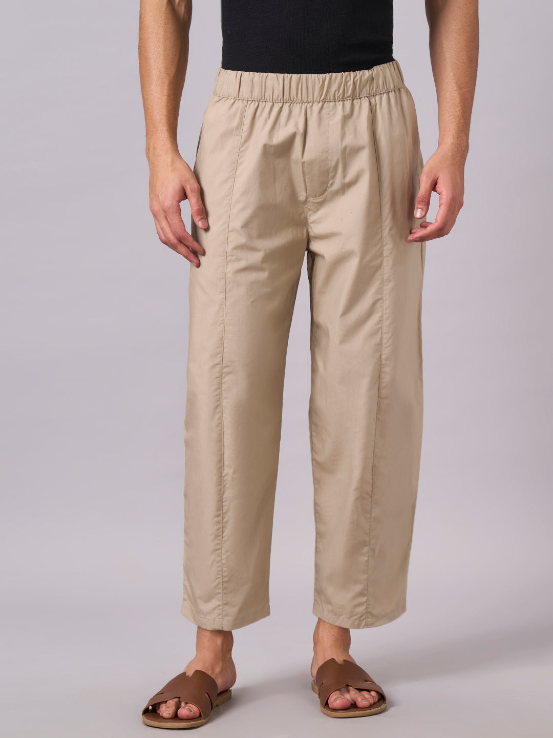 Men's Khaki 100% Cotton Loose Fit Pant