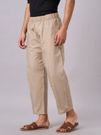 Men's Khaki 100% Cotton Loose Fit Pant