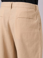Men's Khaki 100% Cotton Loose Fit Pant