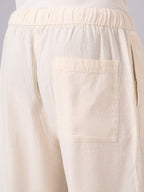 Men's Offwhite 100% Cotton Loose Fit Pant