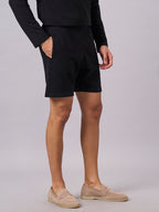 Men's Black 100% Organic Cotton Regular Fit Knit Shorts