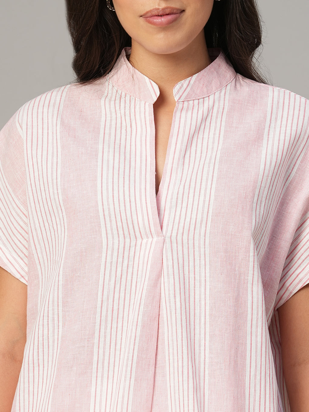 Women's White Linen Cotton Boxy Fit Blouse