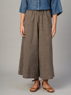 Women's Brown 100% Cotton Regular Fit Culotte