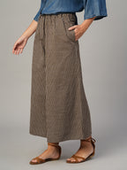 Women's Brown 100% Cotton Regular Fit Culotte
