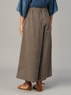 Women's Brown 100% Cotton Regular Fit Culotte