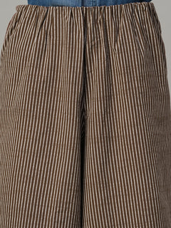 Women's Brown 100% Cotton Regular Fit Culotte