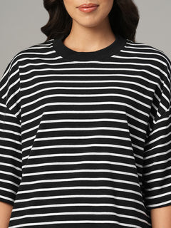 Women's Black 100% Organic Cotton Regular Fit Tshirt