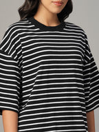 Women's Black 100% Organic Cotton Regular Fit Tshirt