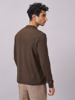 Men’s Cotton Elastane Regular Fit T-Shirt Brown