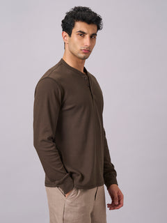 Men’s Cotton Elastane Regular Fit T-Shirt Brown