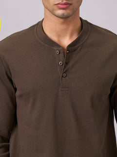Men’s Cotton Elastane Regular Fit T-Shirt Brown