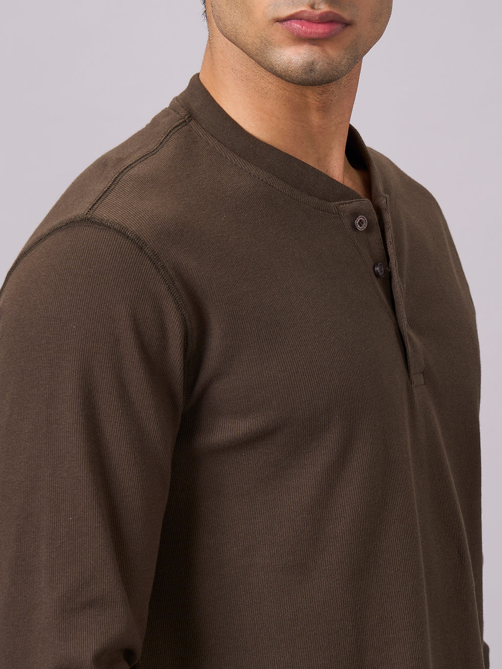 Men's Brown Cotton Elastane Regular Fit Tshirt
