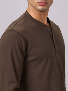 Men’s Cotton Elastane Regular Fit T-Shirt Brown