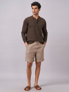 Men’s Cotton Elastane Regular Fit T-Shirt Brown