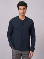 Men's Cotton Elastane Regular Fit Tshirt Navy