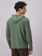 Men's Olive Cotton Bamboo Elastane Regular Fit Tshirt