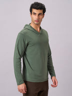 Men's Olive Cotton Bamboo Elastane Regular Fit Tshirt