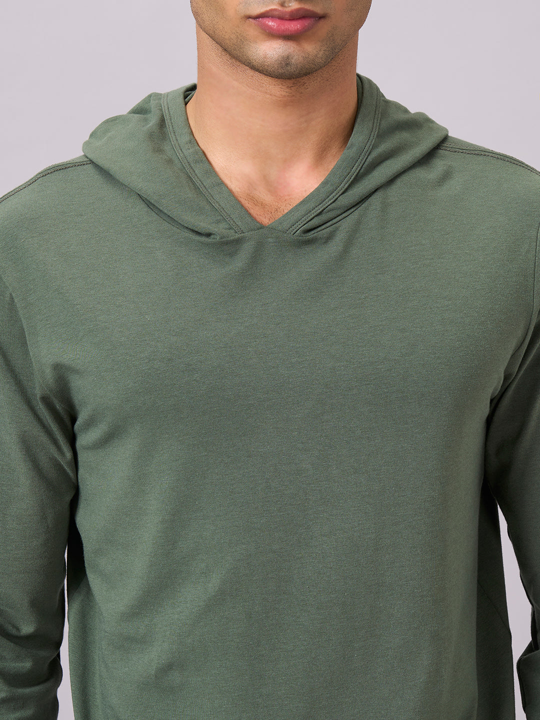 Men's Olive Cotton Bamboo Elastane Regular Fit Tshirt