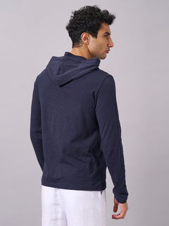 Men’s Organic Cotton Regular Fit Hooded T-Shirt Navy
