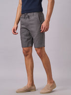 Men's Slate 100% Linen Regular Fit Shorts