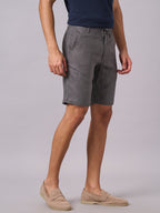 Men's Slate 100% Linen Regular Fit Shorts