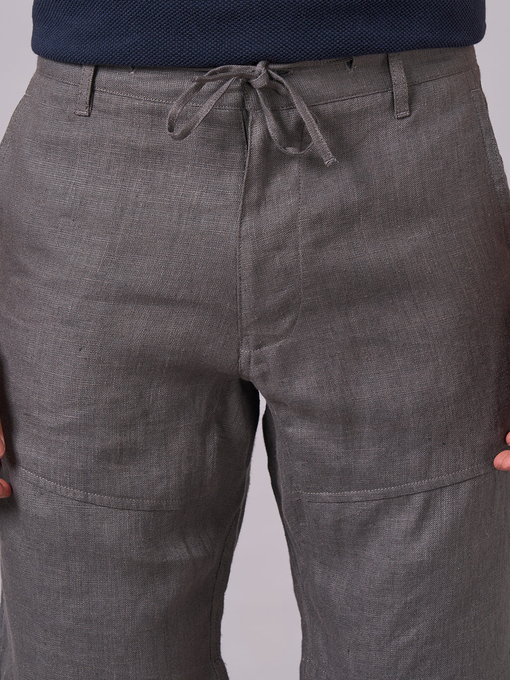 Men's Slate 100% Linen Regular Fit Shorts