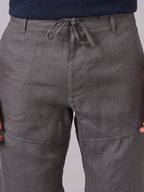 Men's Slate 100% Linen Regular Fit Shorts