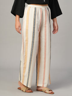 Women's Natural Linen Cotton Regular Fit Pant