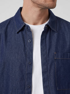 Men's 100% Cotton Regular Fit Denim Shirt Blue
