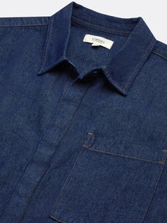 Men's 100% Cotton Regular Fit Denim Shirt Blue