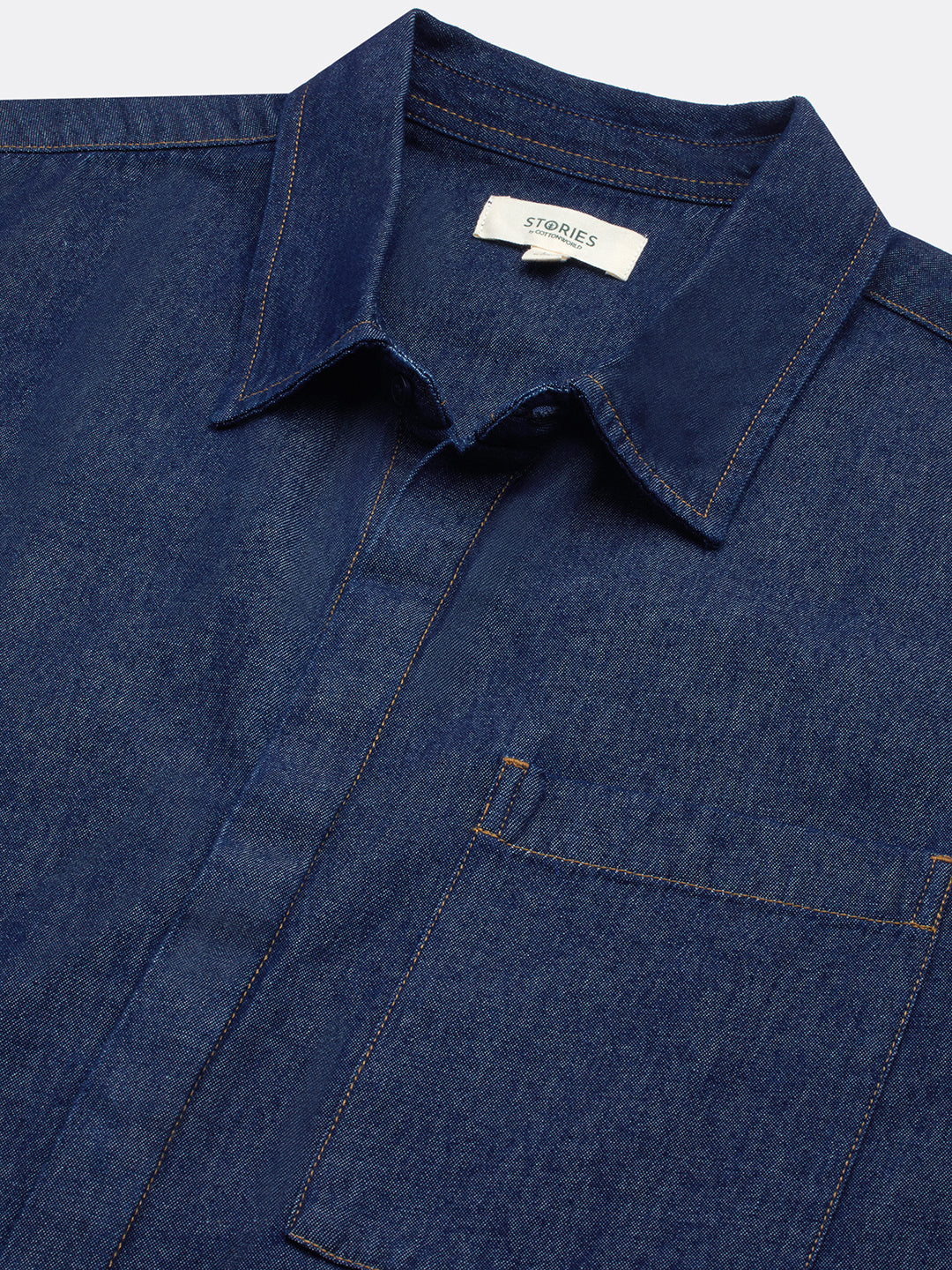 Men's Denim Blue 100% Cotton Regular Fit Shirt