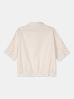 Women's Offwhite 100% Cotton Regular Fit Blouse
