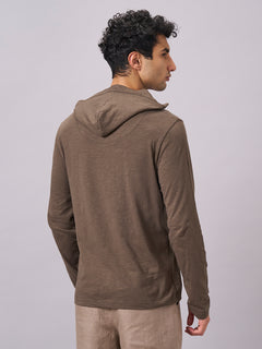 Men's 100% Organic Cotton Regular Fit Tshirt Brown