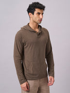 Men's Brown 100% Organic Cotton Regular Fit Tshirt