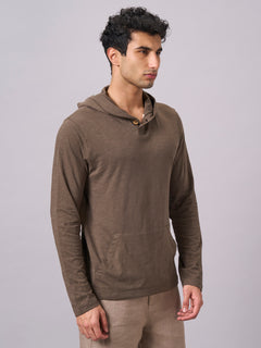 Men's 100% Organic Cotton Regular Fit Tshirt Brown