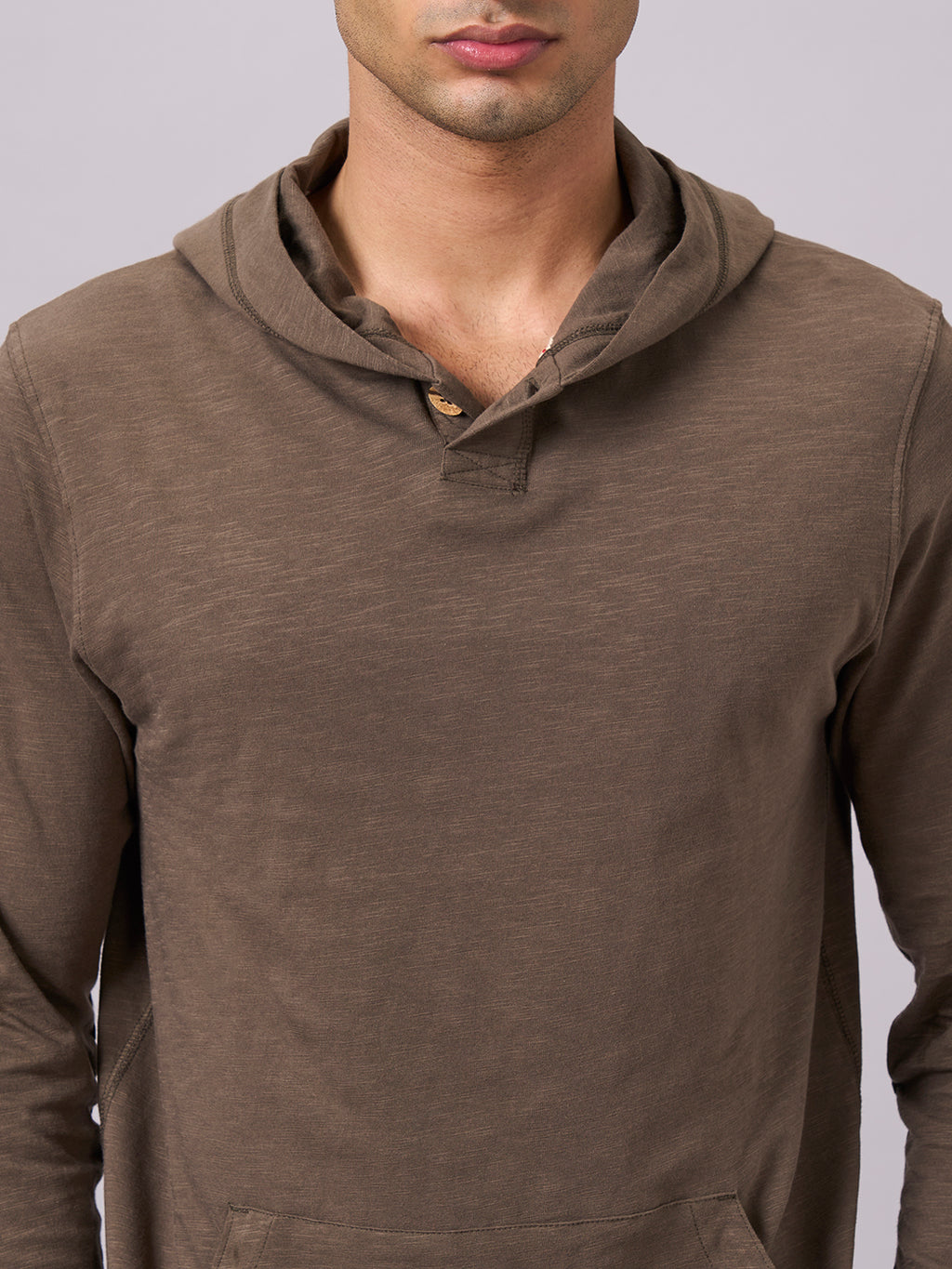 Men's Brown 100% Organic Cotton Regular Fit Tshirt