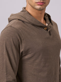 Men's 100% Organic Cotton Regular Fit Tshirt Brown