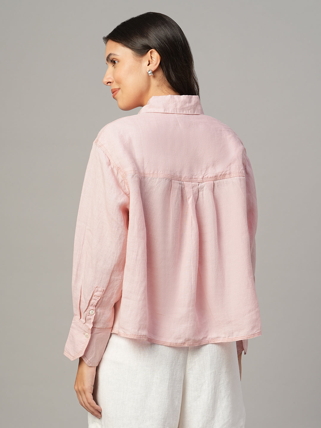 Women's Rose 100% Linen Boxy Fit Blouse