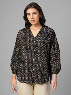 Women's Brown 100% Viscose Regular Fit Blouse