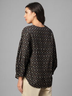 Women's Brown 100% Viscose Regular Fit Blouse