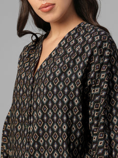 Women's Brown 100% Viscose Regular Fit Blouse