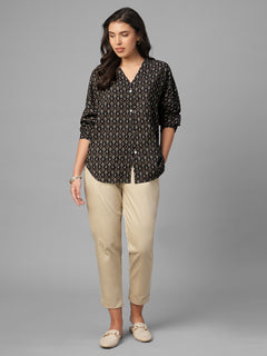 Women's Brown 100% Viscose Regular Fit Blouse