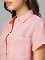 Women's Rose 100% Linen Regular Fit Blouse