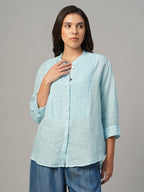 Women's Sky 100% Linen Regular Fit Blouse