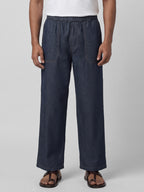 Men's Denim Blue 100% Cotton Loose Fit Pant