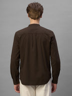 Men's Brown 100% Cotton Regular Fit Kurta Shirt