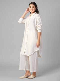 Women's Offwhite 100% Cotton Boxy Fit Kurta