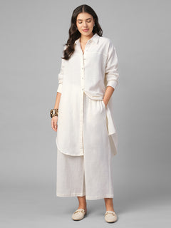 Women's Offwhite 100% Cotton Boxy Fit Kurta